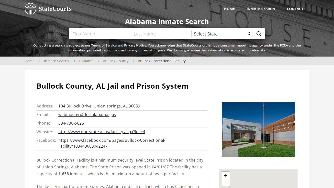 Bullock Correctional Facility Inmate Records Search, Alabama - StateCourts