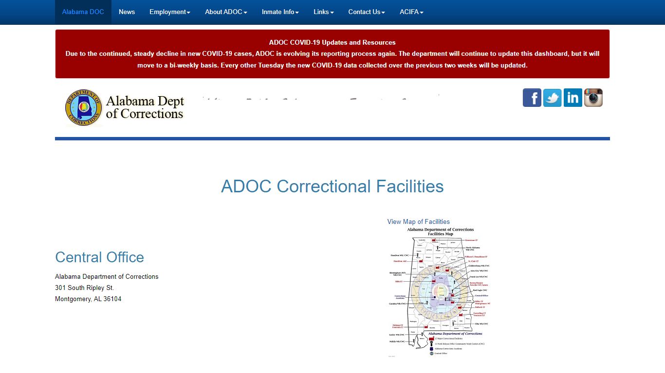 ADOC Correctional Facilities - Alabama Department of Corrections