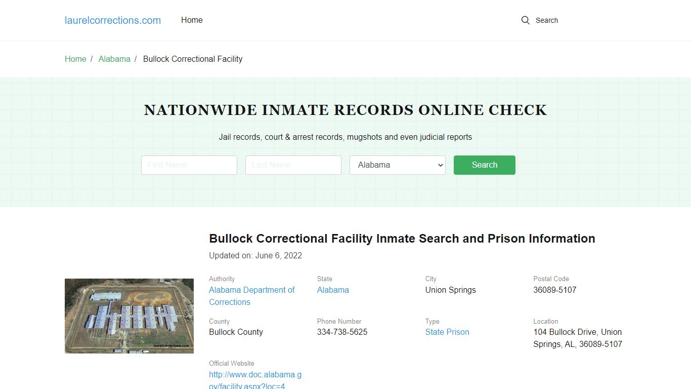 Bullock Correctional Facility Inmate Search, Visitation, Phone no ...