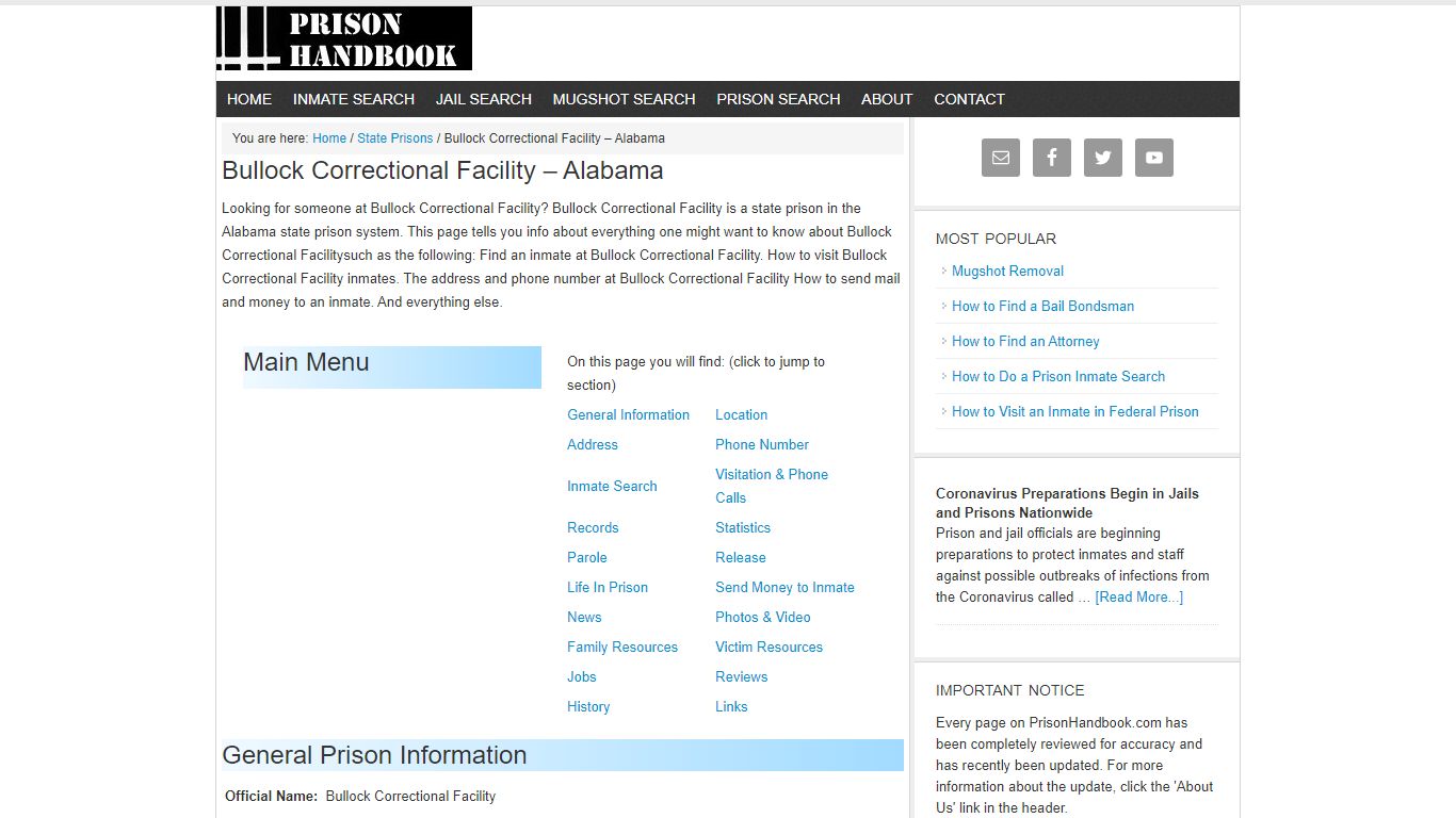 Bullock Correctional Facility – Alabama - Prison Handbook